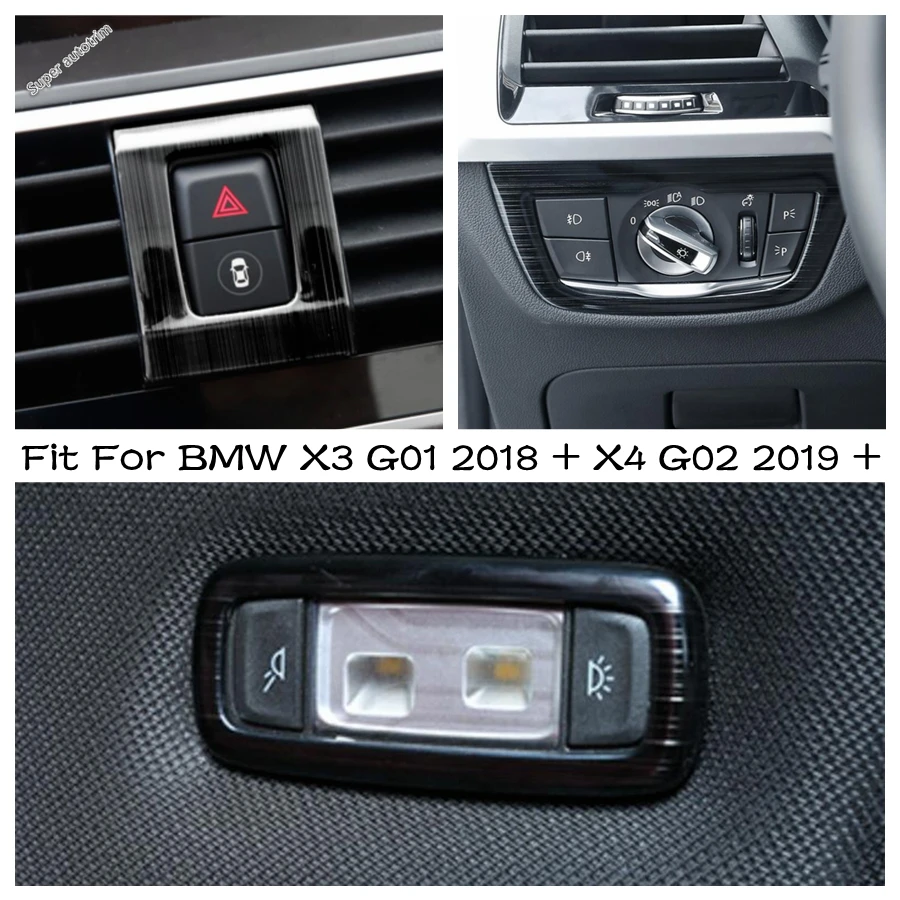 

Warning Light Alert Push Button Switch / Reading Lamp / Headlight Control Sequin Cover Trim For BMW X3 G01 / X4 G02 2019 - 2023