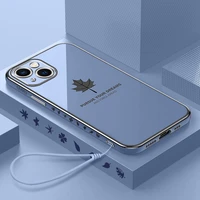 maple leaf plating case for iphone 12 pro max 11 14 13 pro max electroplated cover for iphone12 12 pro x xr xs max 6 7 8 plus se