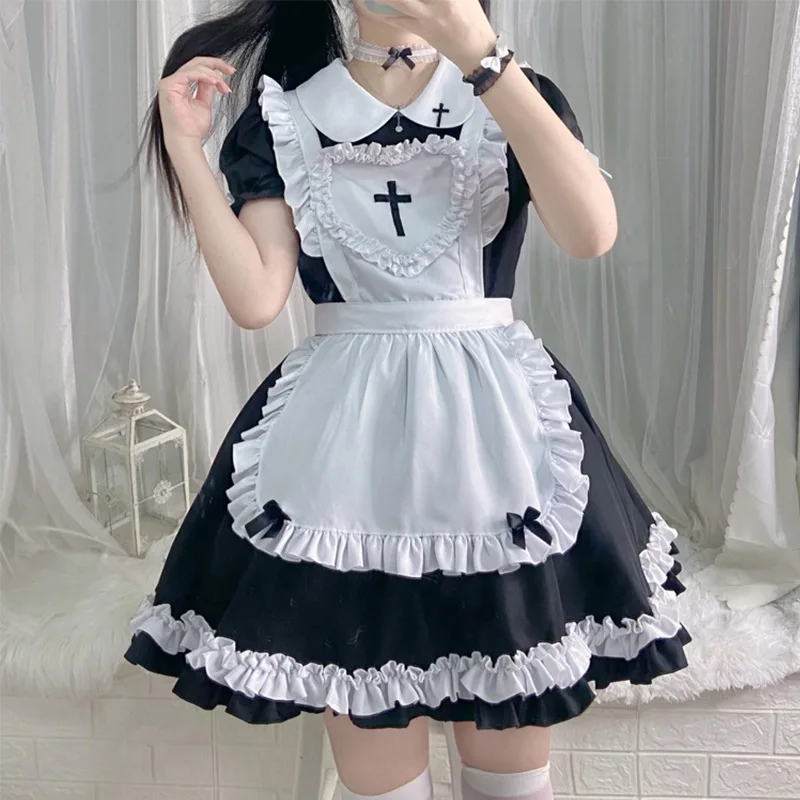 

Милая девушка горничная набор японская модель платье для выступления японское кафе Милая горничная Лолита кавайное летнее платье