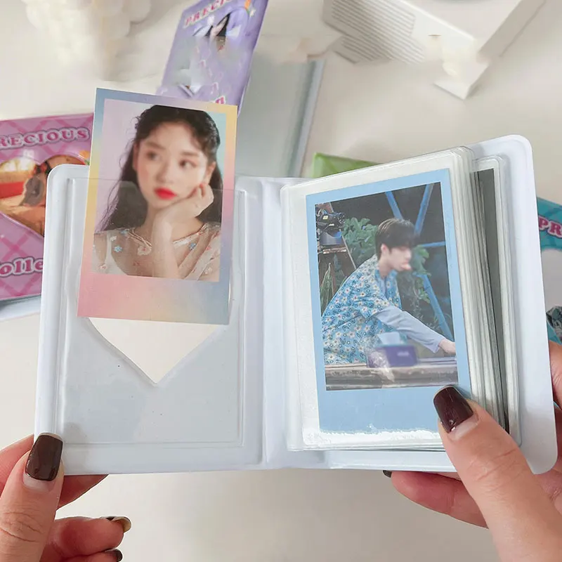 3-дюймовый Карманный фотоальбом с полыми сердечками папка для фотокарт книга