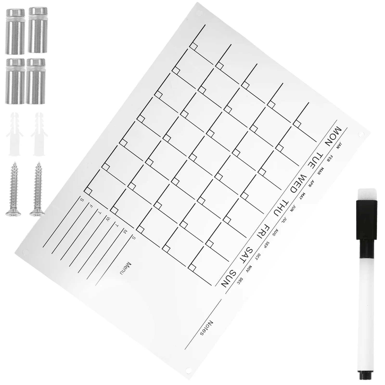 

Weekly Planner Board Acrylic Dry Erase Note Fridge Calendar Clear for Memo White