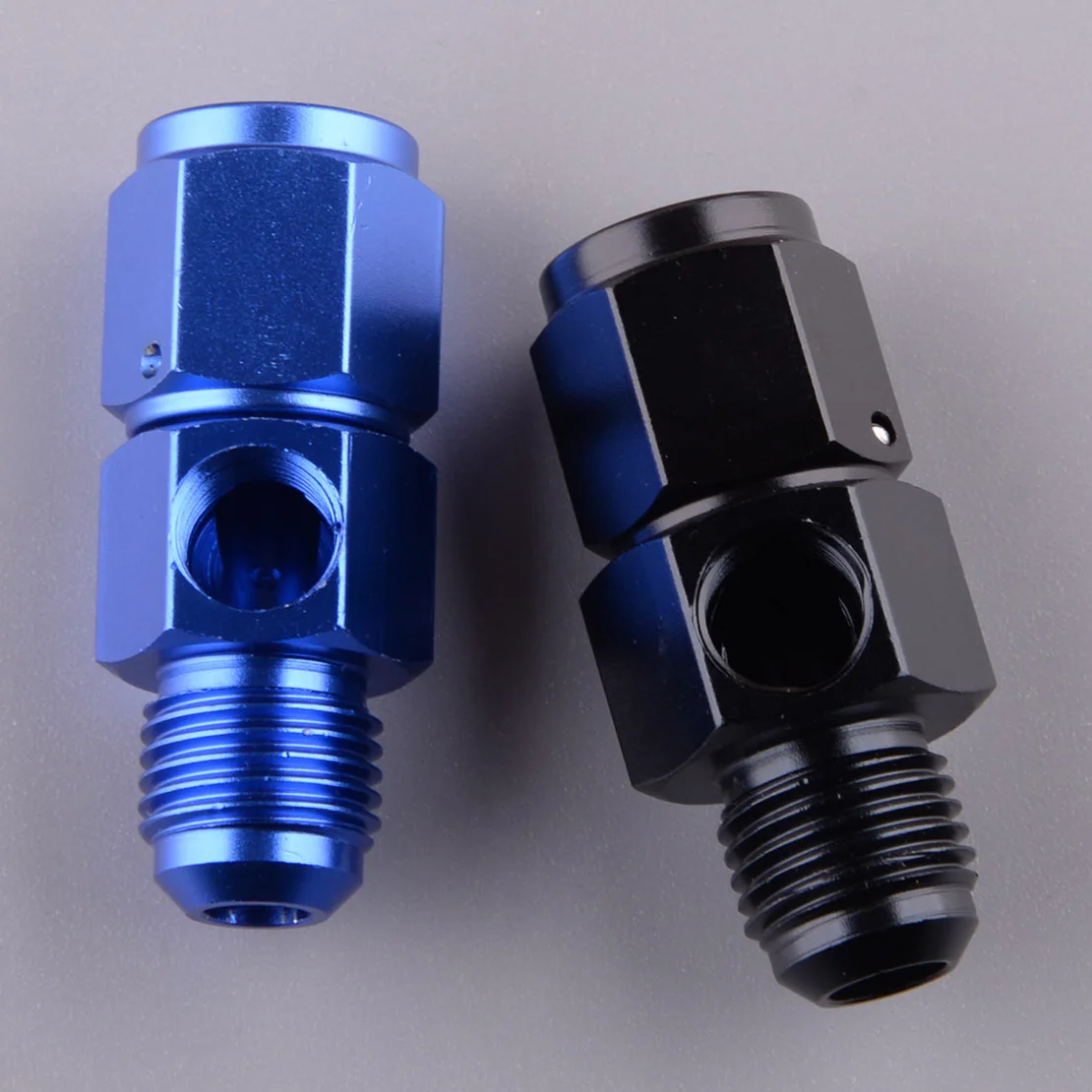 

AN6 Male To Female 1/8" NPT Gauge Sensor Fitting Adapter Side Port Fuel Pressure Hose for Universal Cars Black/ Blue