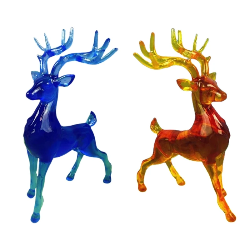 

Creative Art Deer Sculpture Resin Mini Deer Statue Desk Aesthetic Home Animal Decorations for Living Room, Office,Car X3UC