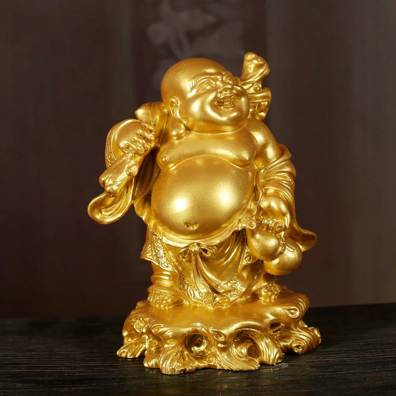

Feng Shui Ornament Resin Buddha Statue Maitreya Lucky Opening Gift Chinese Craft Ornaments Statue Sculpture Home Crafts