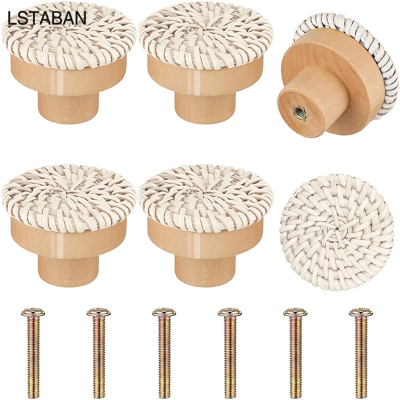 Деревянные ручки для шкафа из ротанга ящик бука комод кухонного дверные ручка