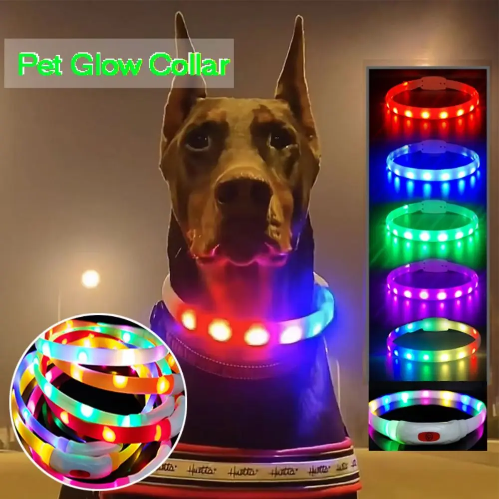 

Pet Supplies Anti loss Safety Accessories puppy Tie Usb Rechargeable Dog Collars Pet Glow Necklace Noctilucent Strap