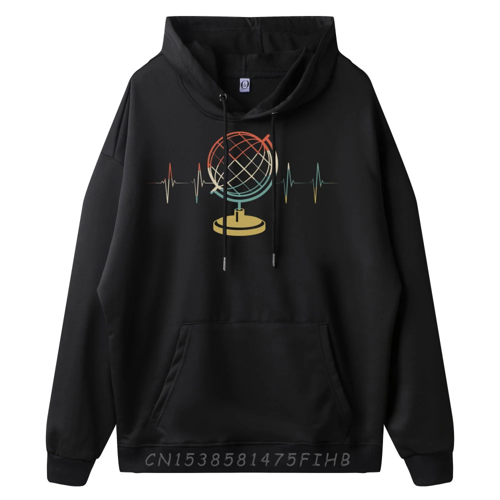 Путешествие в самолете World Globus Adventure Винтажная толстовка с капюшоном для мужчин