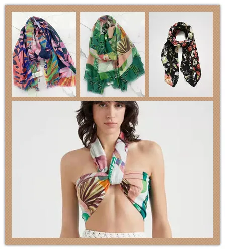 Spanish Single Accessory Spring And Autumn New Women's Print Pattern Long Scarf | Hat &amp Glove Sets