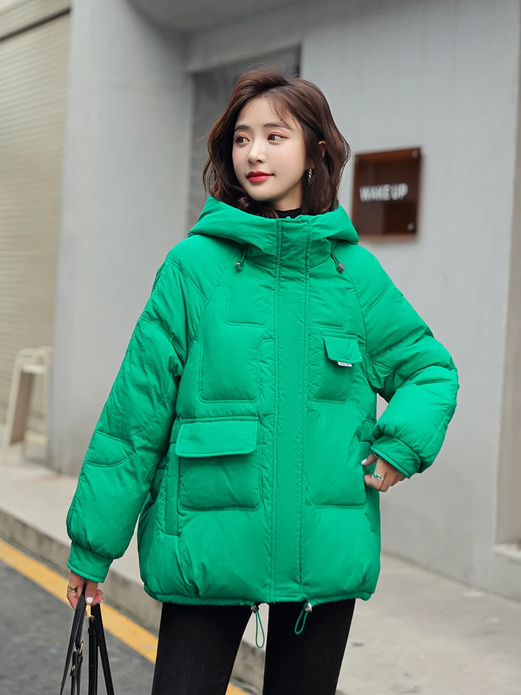 10 Colors Available Women Winter Jacket Hooded Korean Style Loose Oversize Female Padded Warm Coat Parka