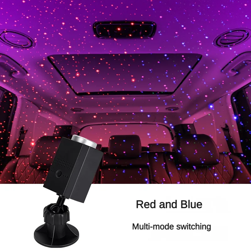 Sound Activated USB LED Starry Sky Projector Night Light Car Atmosphere Ambient Star Galaxy Lamp Car Roof Lamp Bedroom