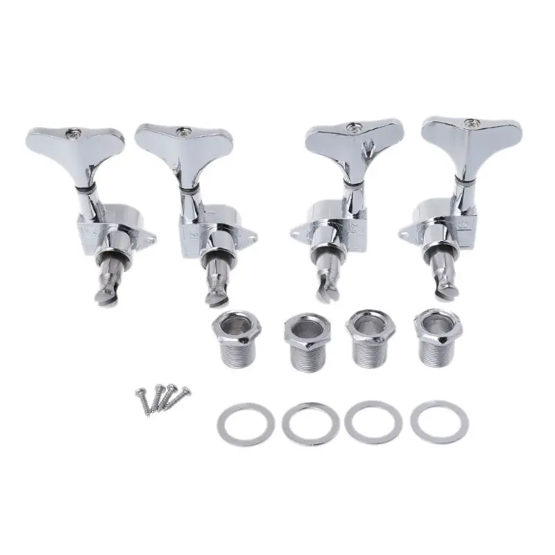 

4 String Bass Chrome Guitar Sealed Tuners Tuning Pegs Machine Heads 2R 2L R66E