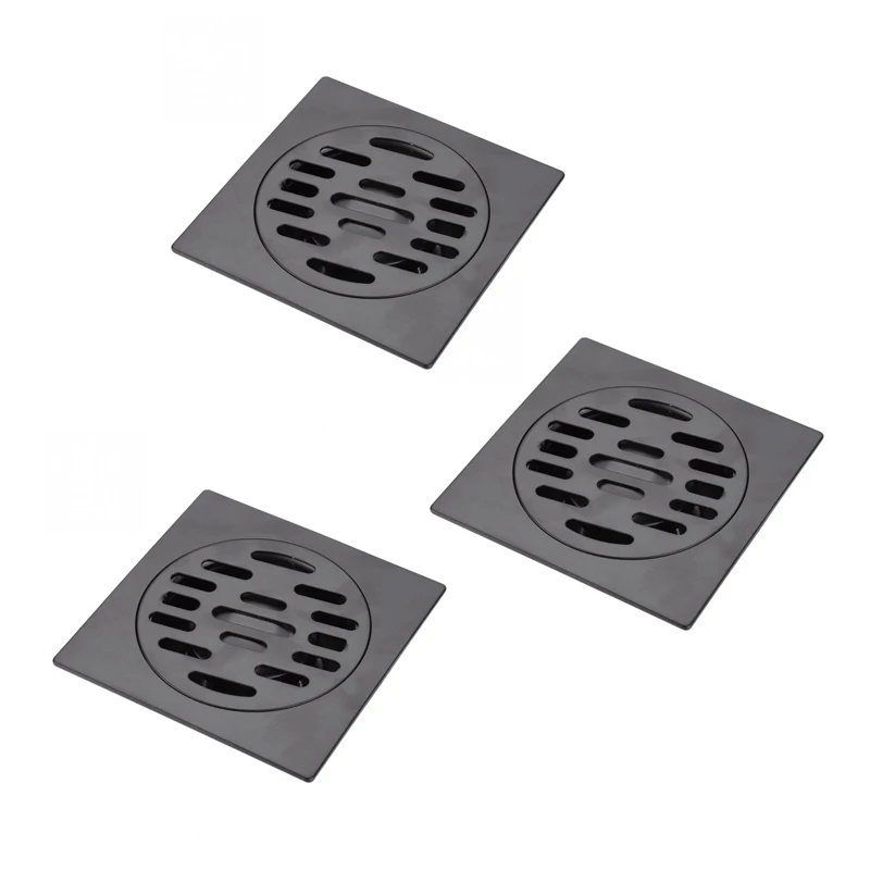 

3X Stainless Steel Floor Drain Heavy Duty Floor Drain Cover Shower Waste Drainer Thickened Waste Floor Drain Black 1