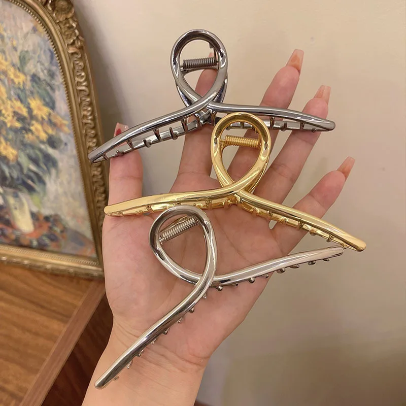 

Super Large Shark Clip High Quality Versatile Metal Hair Clasp Clip Women's Summer Hair Clip Back Head Spoon Style Clip Headwear