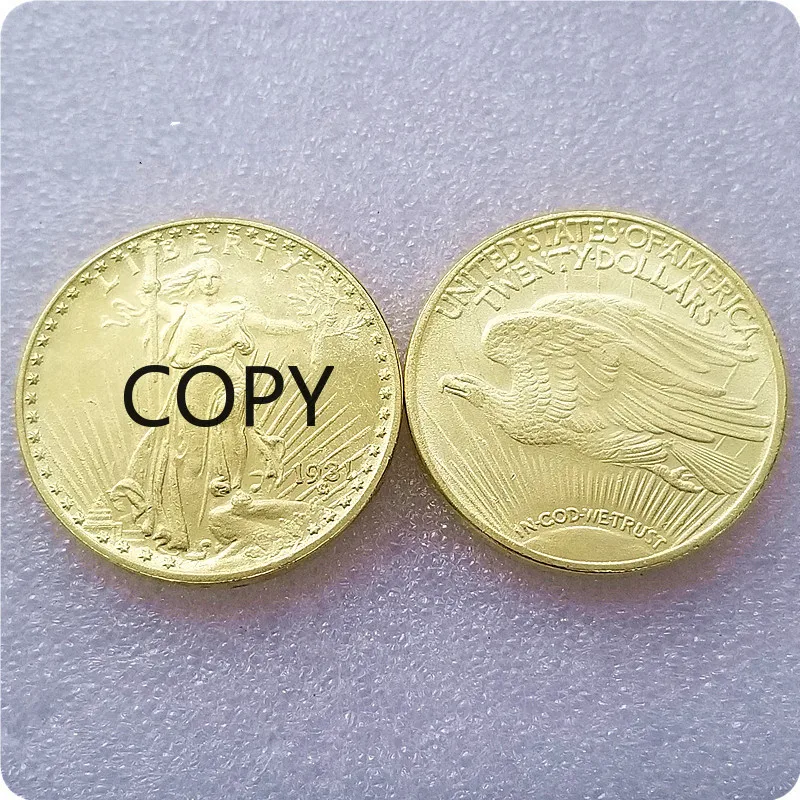 

Antique Crafts American Statue of Liberty Brass Gold Coins copy coins