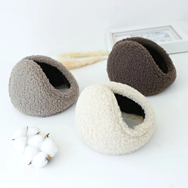 

Winter Unisex Earmuffs Warm Lamb Wool Ear Protect Solid Earmuff Winter Outdoor Windproof Soft Ear Muffs Cover Earcap