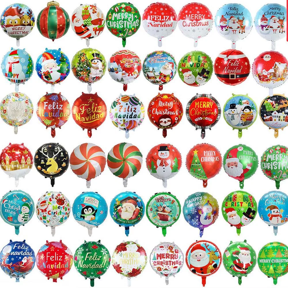 

50pcs Merry Christmas Balloons Decoration 2023 New Year Helium Globos Santa Claus Foil Balloons Party Supplies Xmas Event Decor