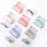 1pcs creative macaron mini practical adhesive tape dispenser office desktop tape holder with tape cutter for 6 30mm