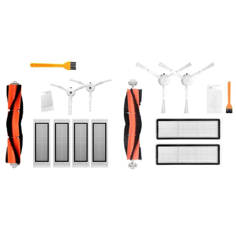 

2 Set Vacuum Cleaner Parts: 1 Set Hepa Filter Main Brush Side Brush & 1 Set HEPA Filter Side Brush Dust Box