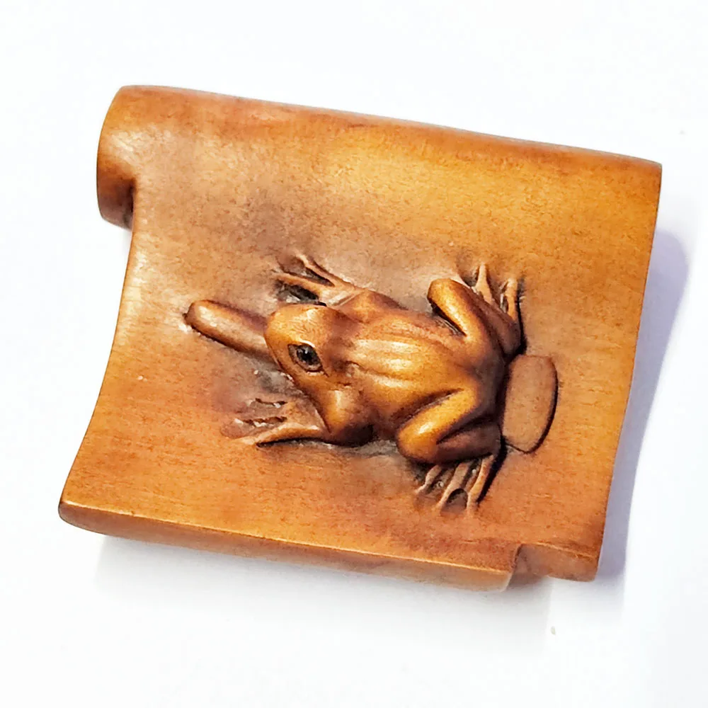 GX58 - 20 лет 2 дюйма ручная резка ящик Netsuke Lovely Frog