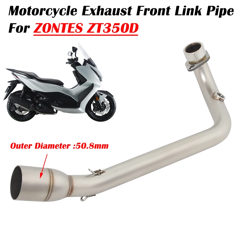 

Slip On For ZONTES ZT350D 350D Motorcycle Exhaust System Escape Modified Stainless Steel Front Link Pipe 51mm Connecting Tube