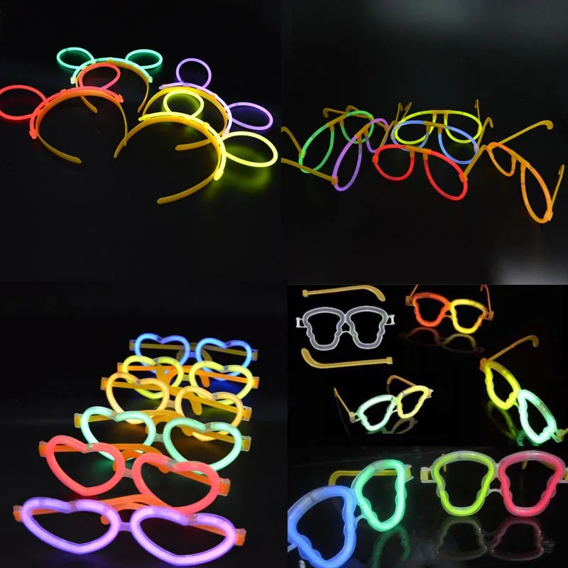 

Luminous Neon Sticks Eyeglasses Headband Glowing Led Glasses Party Gift Led Party Eye Wear wedding birthday Christmas Xmas