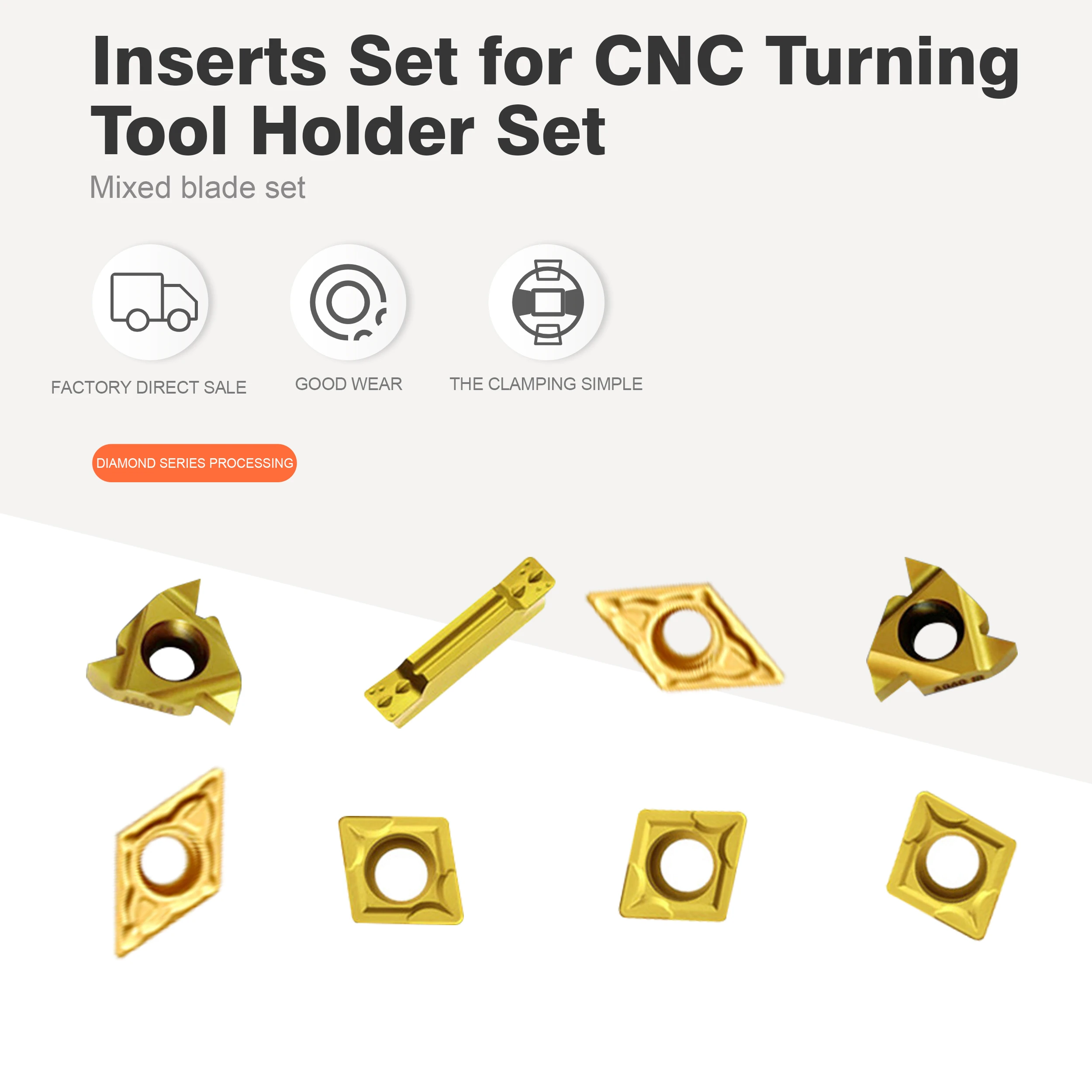 Набор сменных пластин для токарного станка с ЧПУ, держатель для токарного инструмента, Расточная планка, карбидные/PCD вставки для металлического токарного станка, канавок