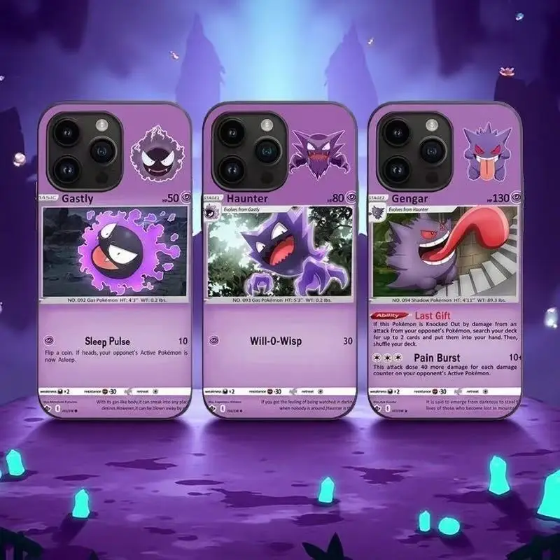 Фото Чехол для телефона Pokeman Gengar Anime 3D для IPhone, SAMSUNG, Xiaomi/Redmi, и т. д. Креативный чехол для телефона в подарок №2