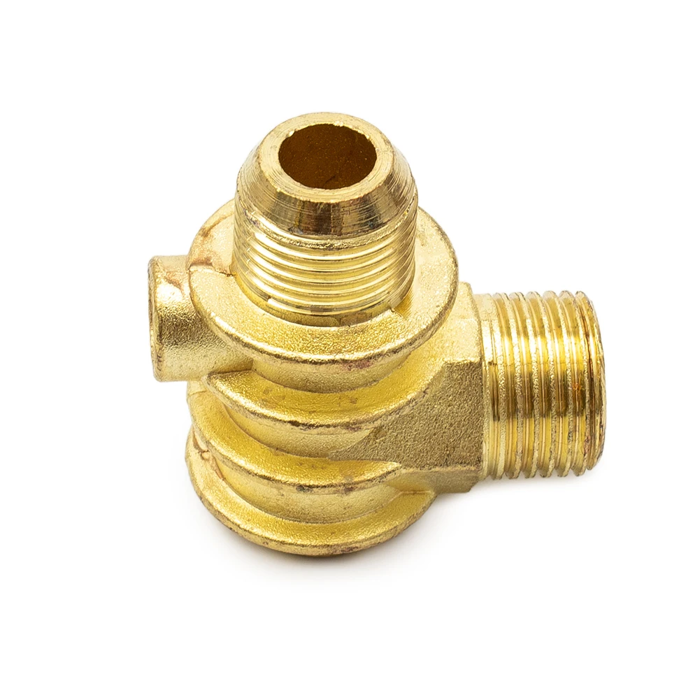 

3-Port Check Valve Brass Male-Threaded Workshop Replacement Air Compressor 90 Degree Air Compressor Check Valve Spare Parts Tube