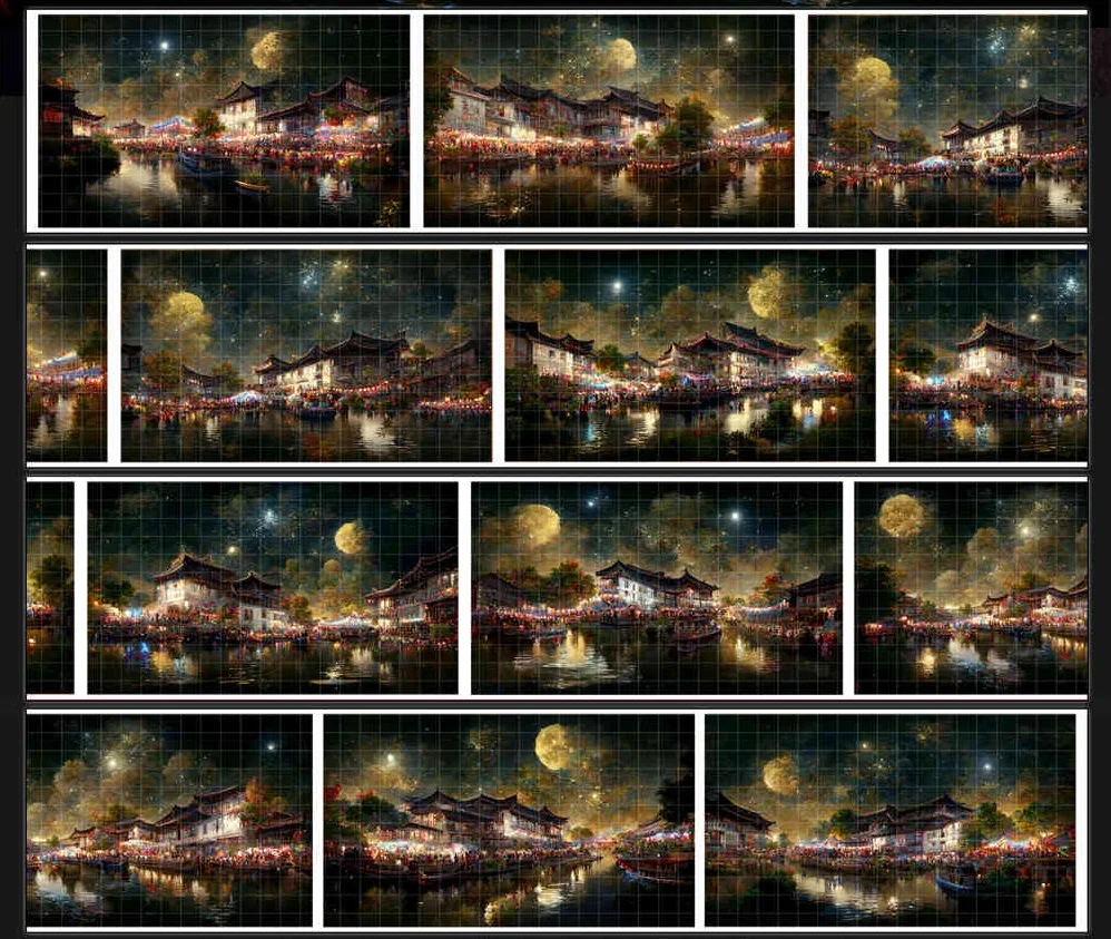 

1 Loop Chinese Ancient City Night Landscape Large Background Journal Decoration PET Tape
