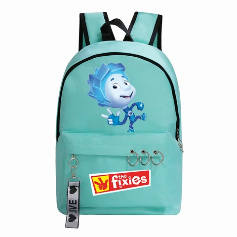 2025 Новый модный рюкзак в стиле аниме Harajuku с героями мультфильмов The Fixies для мальчиков и девочек, уличная школьная сумка Y2K Mochlia The Fixies, нейлоновая сумка для книг