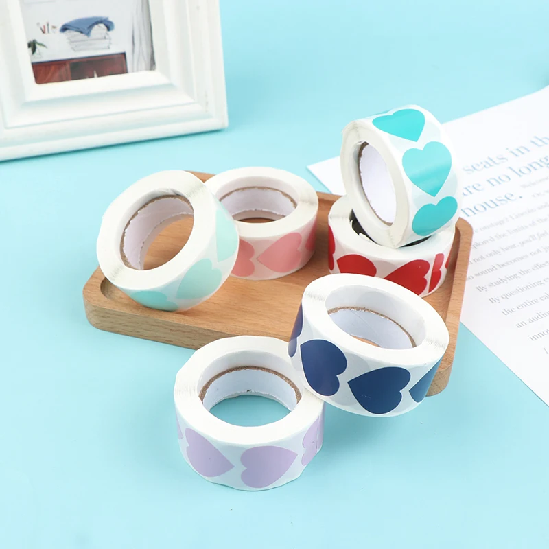 

500 шт./компл. Уплотнительная наклейка для альбома для скрапбукинга, наклейка на конверт, Подарочная розовая золотая упаковка в форме сердца, ...