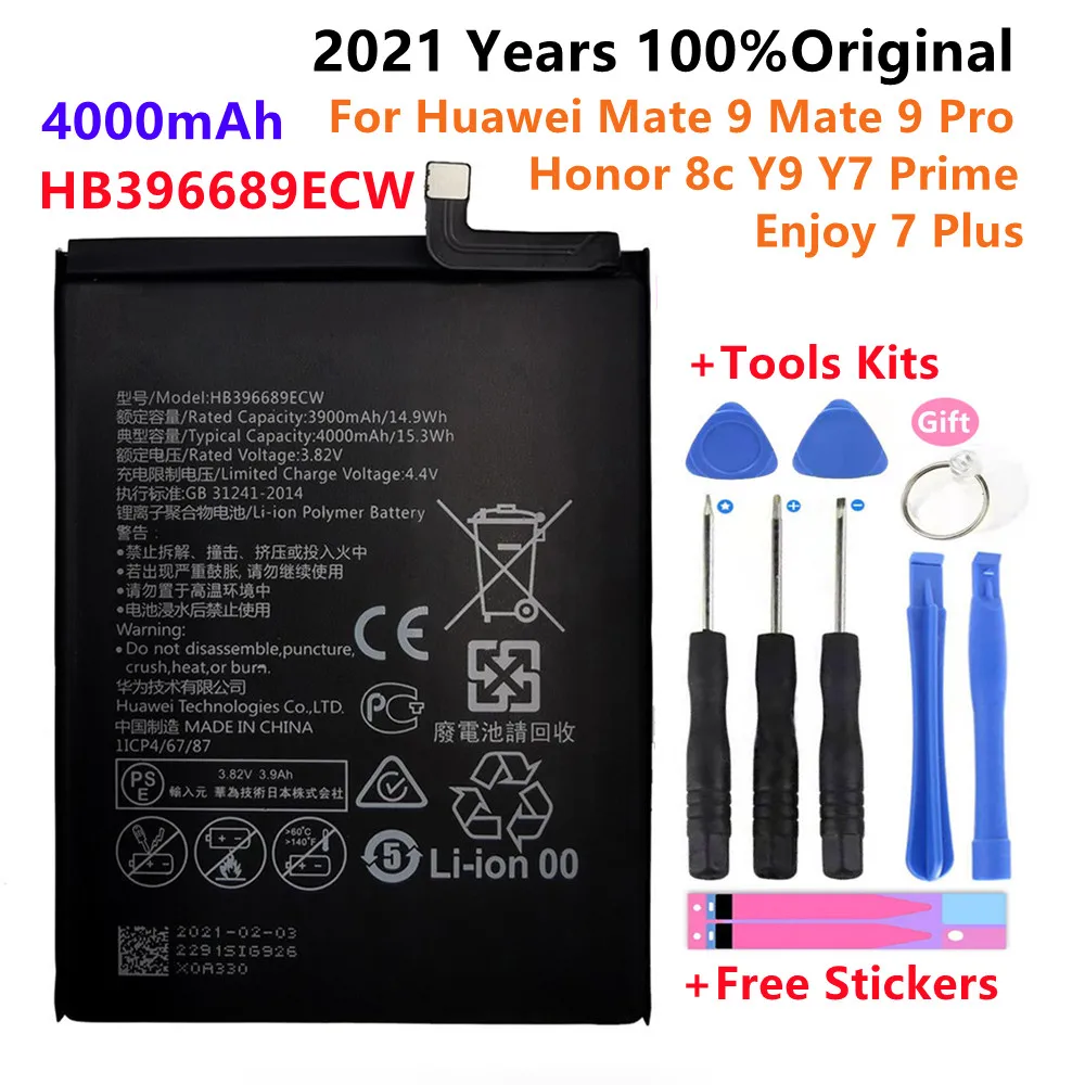 

Hua Wei Original HB396689ECW 4000mAh Battery for Huawei Mate 9 Y7 Prime Y7 2017 Mate9 Pro Honor 8C Y9 2018 Version Enjoy 7 plus
