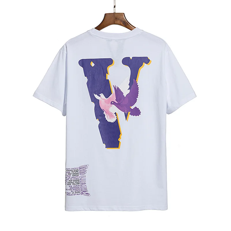 Футболка VLONE Мужская/женская из натурального хлопка брендовая уличная одежда в
