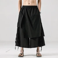 mens straight pants cotton linen leisure fashionable harem pants male new loose elasticated waist sweatpants mens streetwear