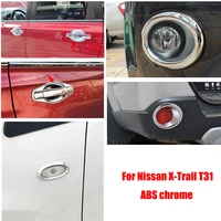for nissan x trail xtrail t31 bezel 2008 2013 abs chrome car side light door handle bowl rear fog light brake light cover trim