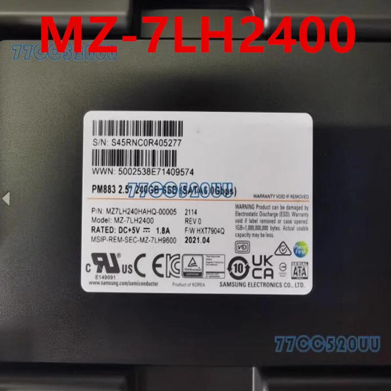 

Original New Solid State Drive For SAMSUNG PM883 2.5" 240GB SSD SATA For MZ-7LH2400 MZ7LH240HAHQ-00005