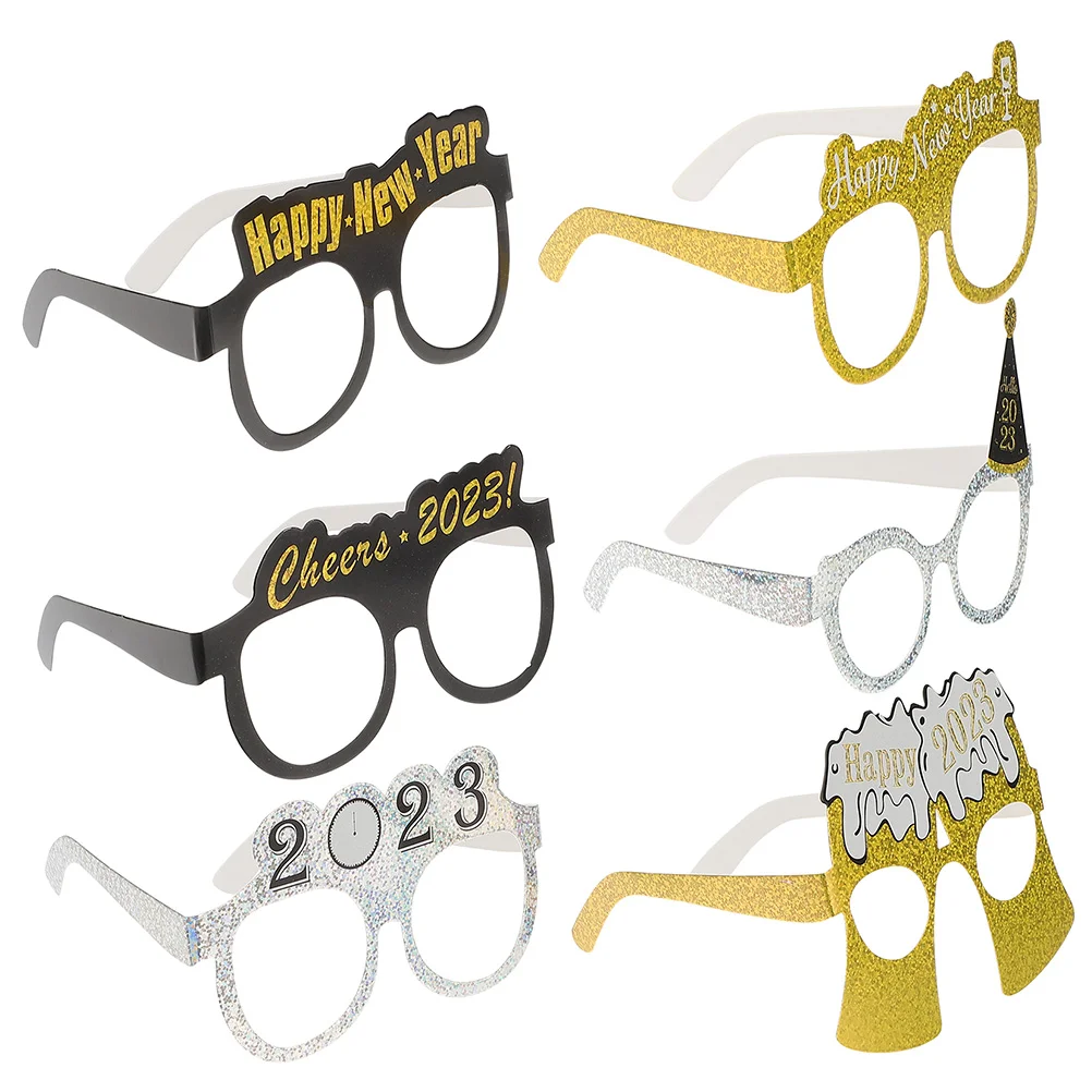 

New Glasses Year Party Eyeglasses Photo Years Frame Frames Funny Props Happy Eve Sunglasses Booth Eyewear Eyeglass Supplies
