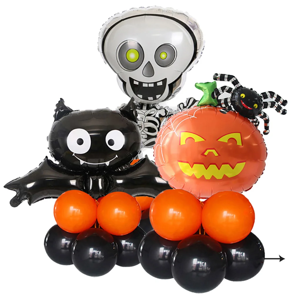 

9Pcs Halloween Party Favors Cartoon Balloons Decoration Pumpkin Black Cat Ghost Pumpkin Bat Spider Dancing Skeleton