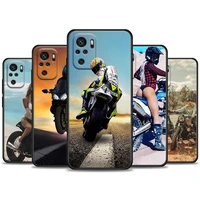 phone case for redmi note 10 11 11s 11e 7 8 8t 9 9s 9t pro plus 4g 5g soft silicone case cover sexy girl motocross