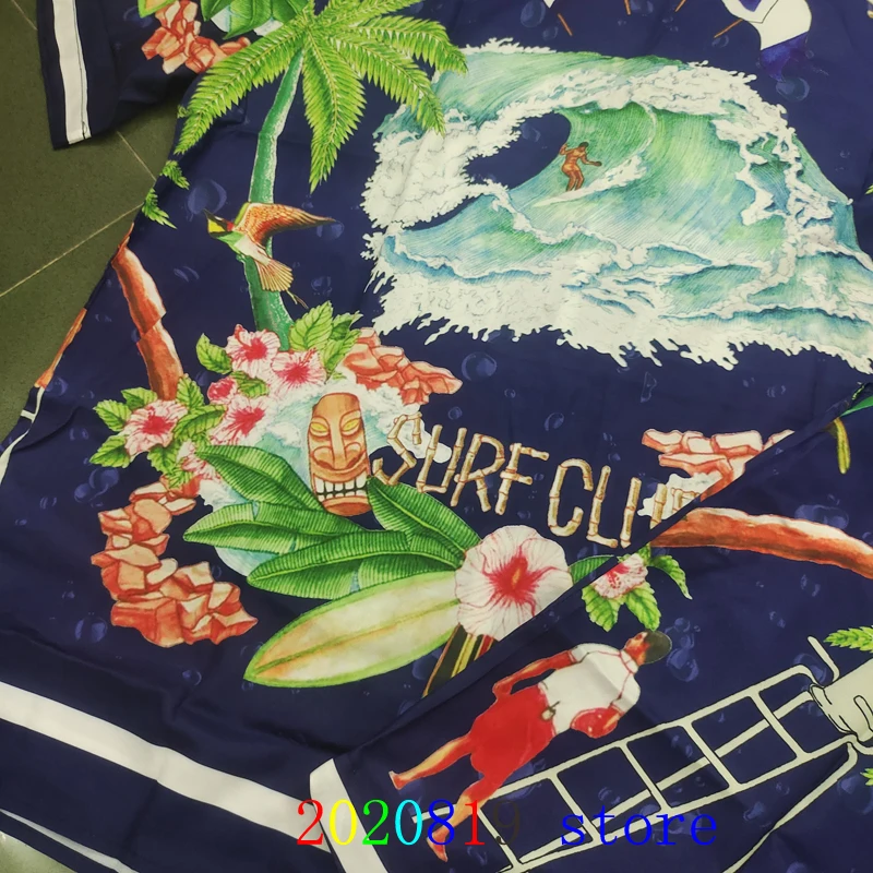 Surf Club Casablanca Shirt Shortpant Set  Airplane Coconut Tree Print Men Women Hawaii Beach Tennis Club Holiday Short Suit