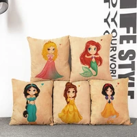 cute mermaid linen pillowcase kawaii child gift pillow case office chair sofa throw pillow cover 18x18 home decor pillowslip
