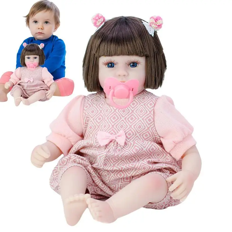 

Kawaii Simulation Rebirth Dolls Toy 42cm Cute Realistic Baby Doll 3D Cartoon Toy For Kids Girls Birthday Gift