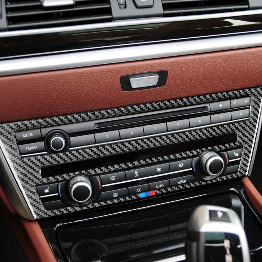 

Панель управления для BMW F07 5 Series GT 535i 2010-2016 CD, декоративная Обложка, отделка, наклейка, аксессуары для интерьера автомобиля, установка, углеродное волокно