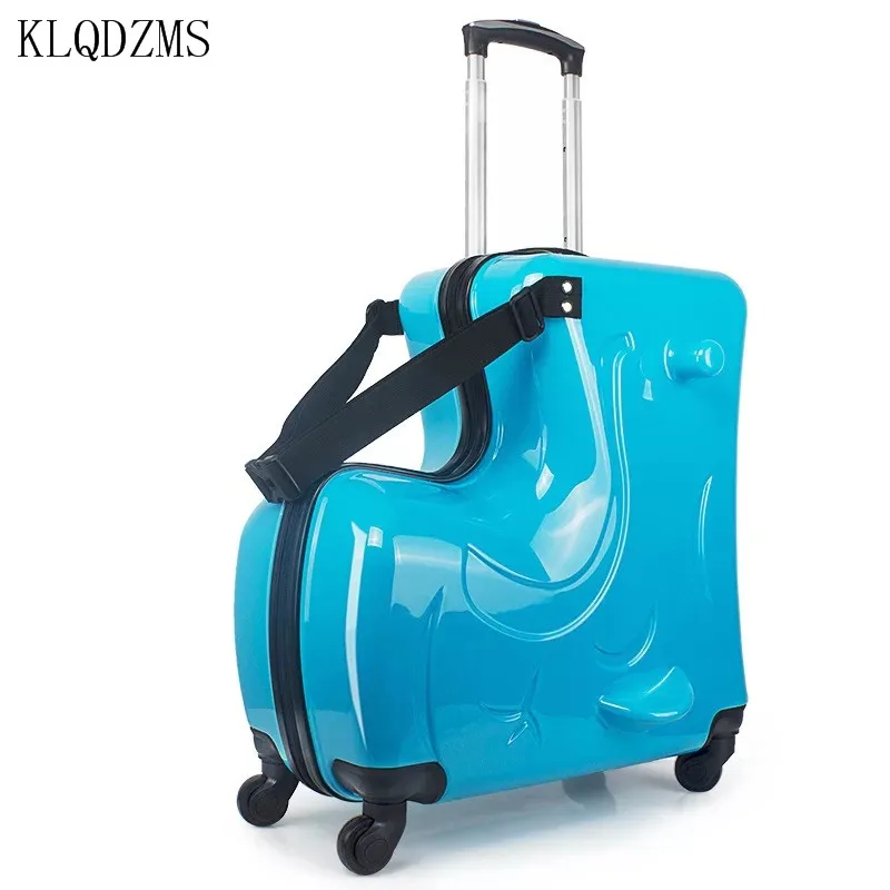 

KLQDZMS New 20" 24 Inch Cute Luggage Boarding Case Children Can Sit And Ride Trolley Suitcase Men And Women Mute Universal Wheel