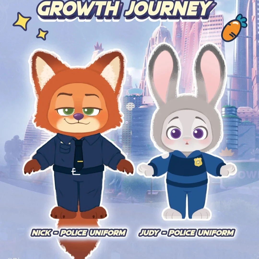 Фото Zootopia слепая коробка Zootopia Nick Judy Growth Journey фигурка плюшевая виниловая кукла Mystery Box аниме фигурка коллекция ModelToy №2