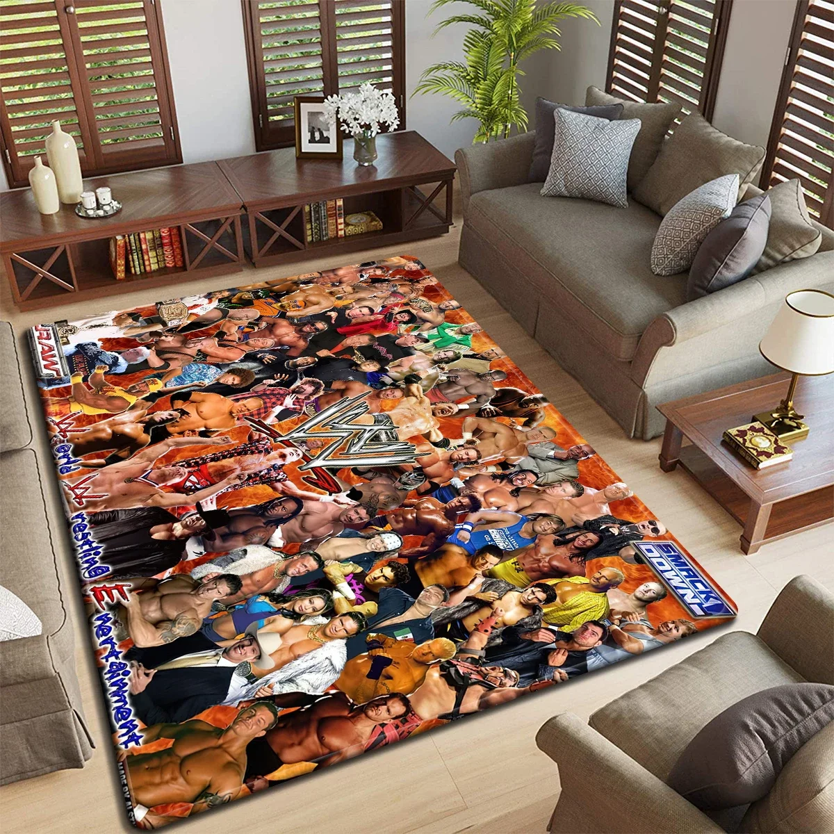 WWE Коврик для телевизора с логотипом мировой борьбы кухонный коврик напольное