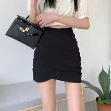 Fashion Women's Irregular Skirts Summer High Waist Sexy Ruched Bodycon Mini Skirt Office Lady Pencil Skirts 2022 New Clothes