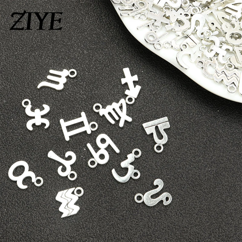 

20pcs Zodiac Symbols Charms Antique Silver Color Alloys Pendants For Jewelry Making Findings DIY Necklaces Bracelets Accessories