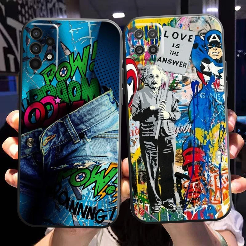 

Street Graffiti Oil Painting Phone Case For Samsung Galaxy A02 A11 A12 A20 A21 A21S A22 A31 A32 A51 A52 A70 A71 A72 5G Back