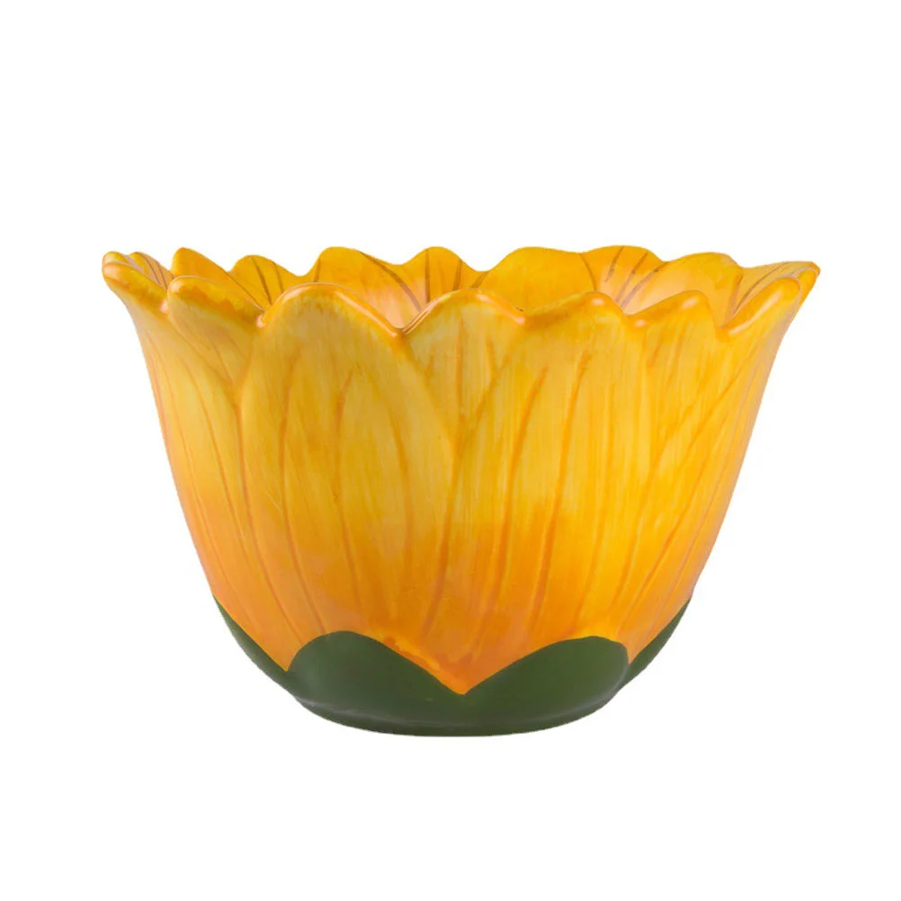 

Bowl Bowls Ceramic Fruit Sunflower Dessert Dish Serving Cereal Candy Cream Pasta Shaped Ice Flower Salad Snack Soup Cute